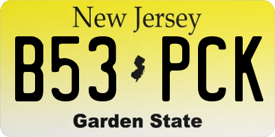 NJ license plate B53PCK