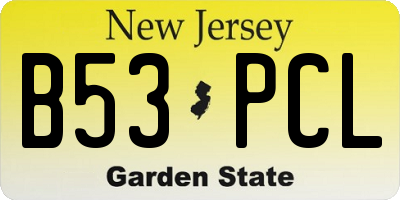 NJ license plate B53PCL