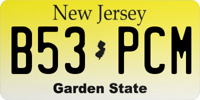 NJ license plate B53PCM