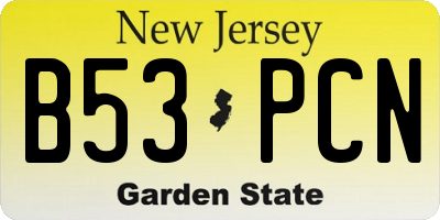 NJ license plate B53PCN