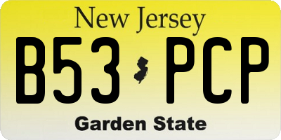 NJ license plate B53PCP