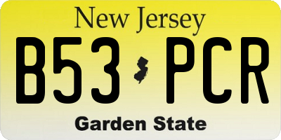 NJ license plate B53PCR