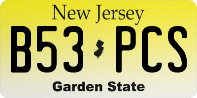 NJ license plate B53PCS