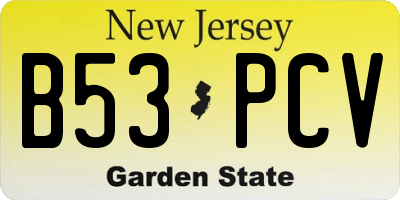 NJ license plate B53PCV