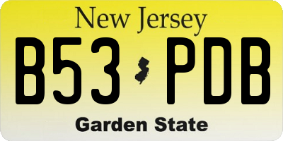 NJ license plate B53PDB