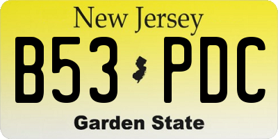 NJ license plate B53PDC