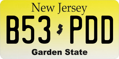 NJ license plate B53PDD