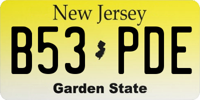 NJ license plate B53PDE