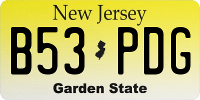 NJ license plate B53PDG