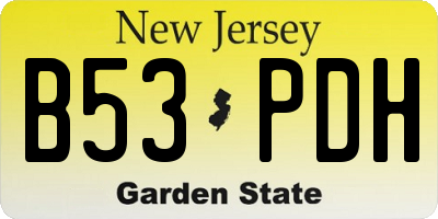 NJ license plate B53PDH