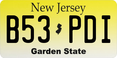 NJ license plate B53PDI