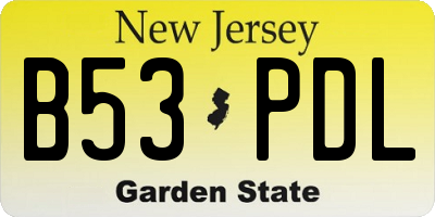 NJ license plate B53PDL