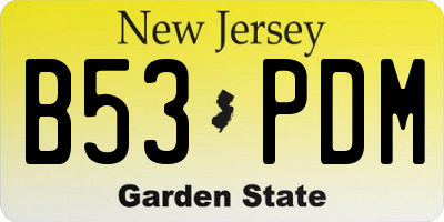 NJ license plate B53PDM