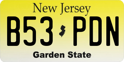 NJ license plate B53PDN