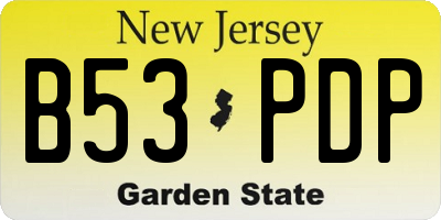 NJ license plate B53PDP