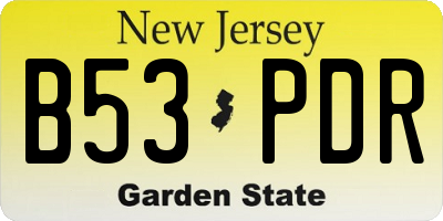 NJ license plate B53PDR