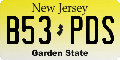 NJ license plate B53PDS