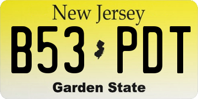 NJ license plate B53PDT