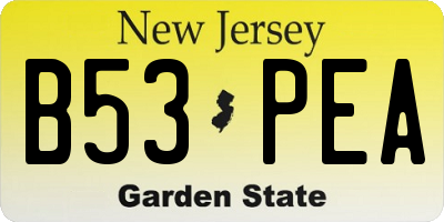 NJ license plate B53PEA