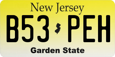 NJ license plate B53PEH