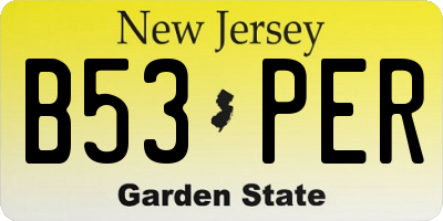 NJ license plate B53PER
