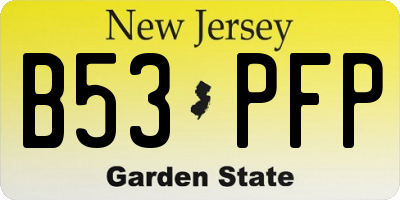 NJ license plate B53PFP