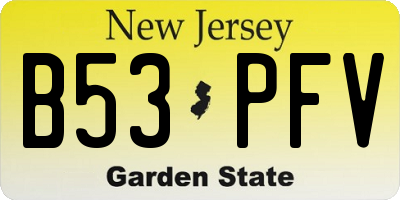 NJ license plate B53PFV