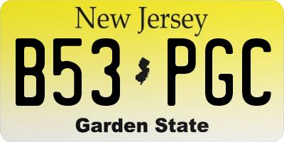 NJ license plate B53PGC