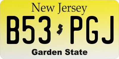 NJ license plate B53PGJ