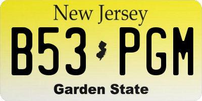 NJ license plate B53PGM