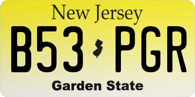 NJ license plate B53PGR