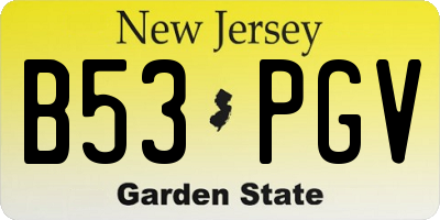 NJ license plate B53PGV
