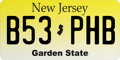 NJ license plate B53PHB