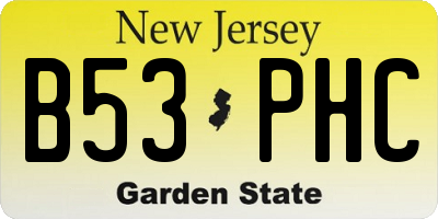 NJ license plate B53PHC