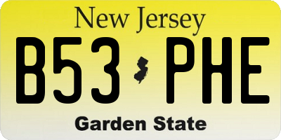 NJ license plate B53PHE