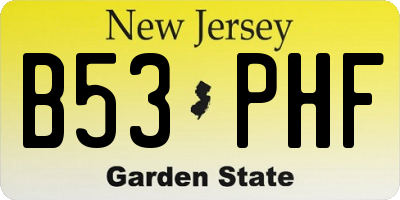 NJ license plate B53PHF