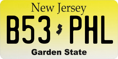 NJ license plate B53PHL