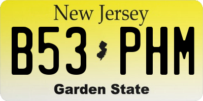 NJ license plate B53PHM