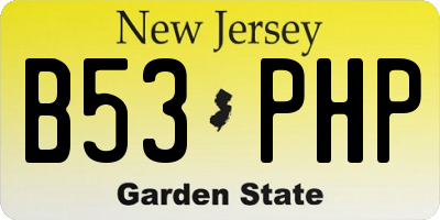 NJ license plate B53PHP