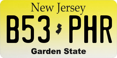 NJ license plate B53PHR