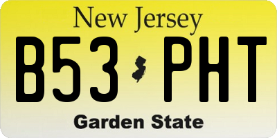 NJ license plate B53PHT