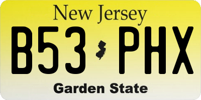 NJ license plate B53PHX