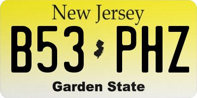 NJ license plate B53PHZ