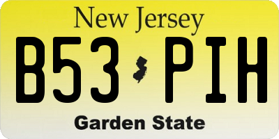 NJ license plate B53PIH