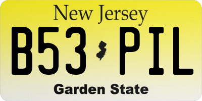 NJ license plate B53PIL