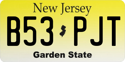 NJ license plate B53PJT