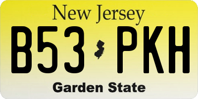 NJ license plate B53PKH