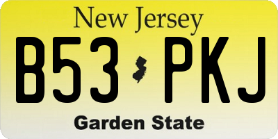 NJ license plate B53PKJ