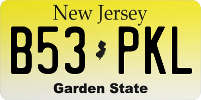 NJ license plate B53PKL