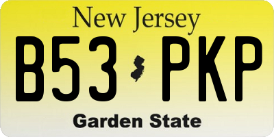 NJ license plate B53PKP